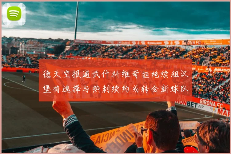 德天空报道武什科维奇拒绝续租汉堡将选择与热刺续约或转会新球队